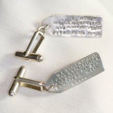 Load image into Gallery viewer, Silver Quote Cufflinks