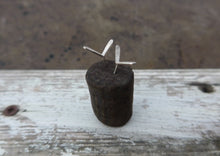 Load image into Gallery viewer, Silver Shoot Stud Earrings. Like growing plant shoots or butterfly/insect wings/ sycamore seeds.