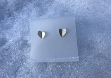 Load image into Gallery viewer, Silver Butterfly Heart Stud Earrings
